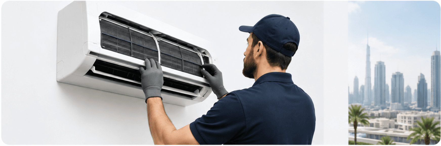 Certified HVAC technician repairing and maintaining an air conditioner - Mahlola